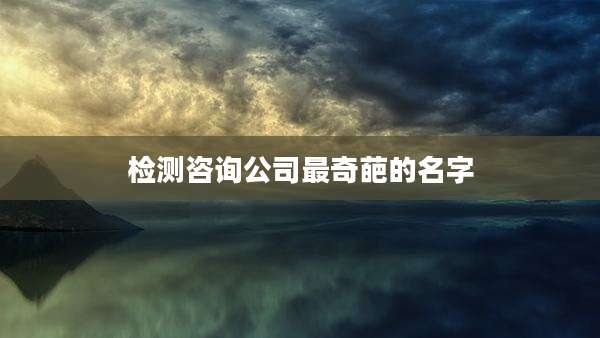 检测咨询公司最奇葩的名字