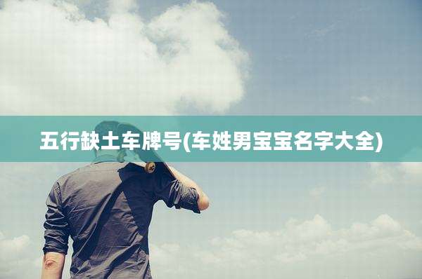 五行缺土车牌号(车姓男宝宝名字大全)
