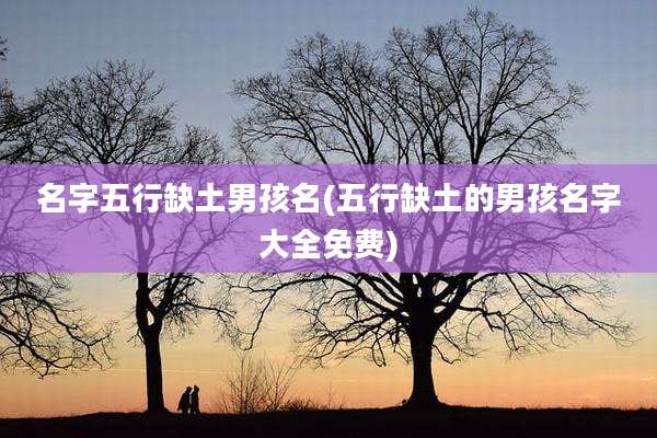 名字五行缺土男孩名(五行缺土的男孩名字大全免费)