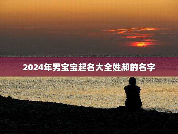 2024年男宝宝起名大全姓郝的名字