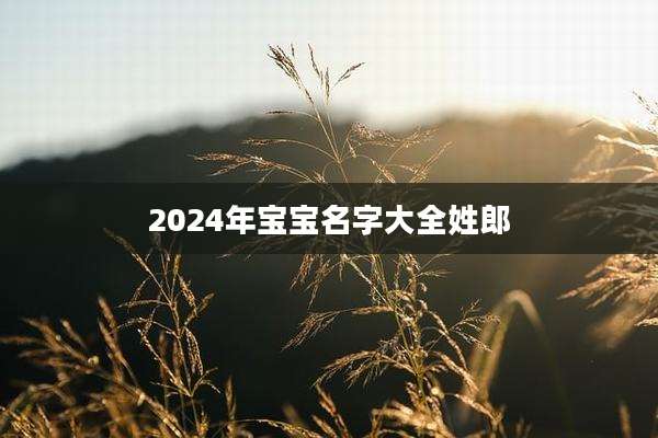 2024年宝宝名字大全姓郎