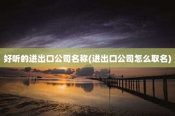 好听的进出口公司名称(进出口公司怎么取名)