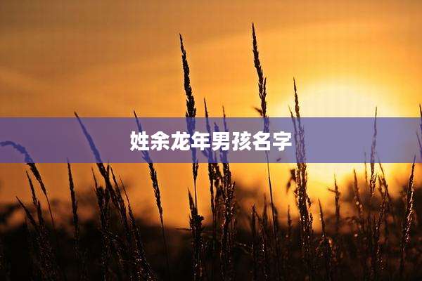 姓余龙年男孩名字