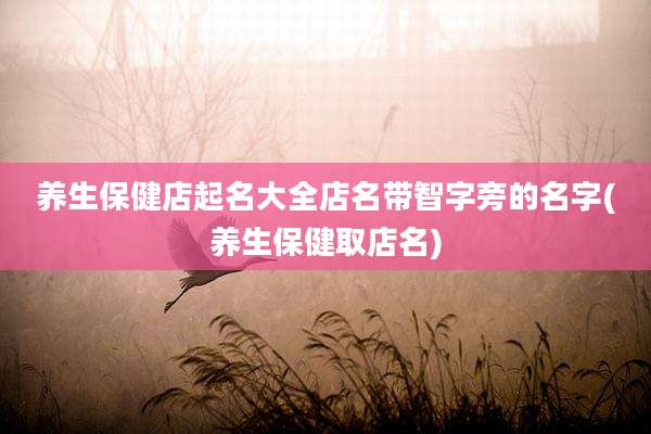 养生保健店起名大全店名带智字旁的名字(养生保健取店名)