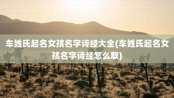 车姓氏起名女孩名字诗经大全(车姓氏起名女孩名字诗经怎么取)