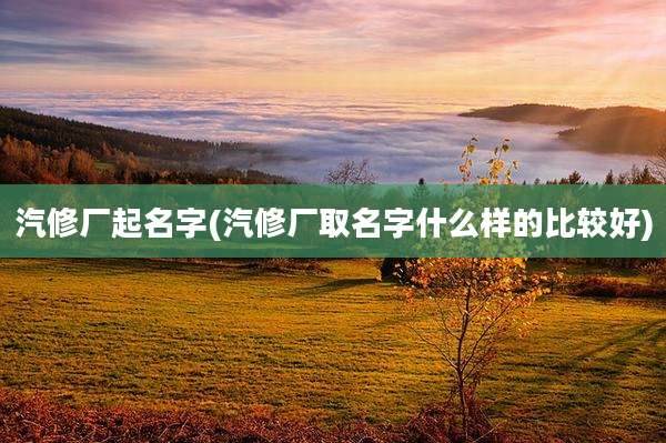 汽修厂起名字(汽修厂取名字什么样的比较好)