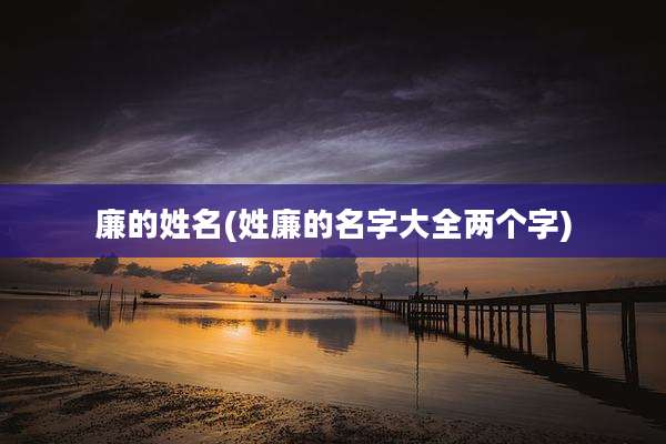 廉的姓名(姓廉的名字大全两个字)