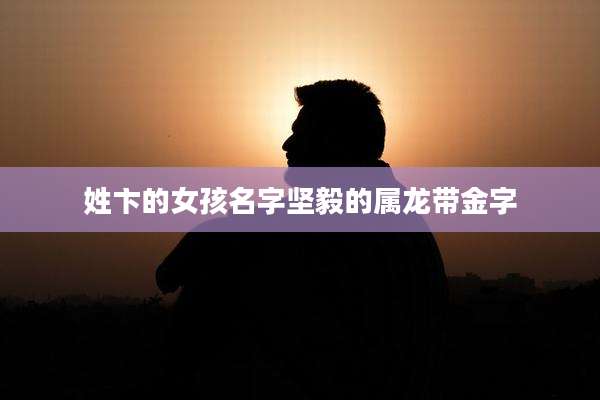 姓卞的女孩名字坚毅的属龙带金字
