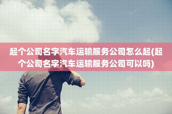 起个公司名字汽车运输服务公司怎么起(起个公司名字汽车运输服务公司可以吗)