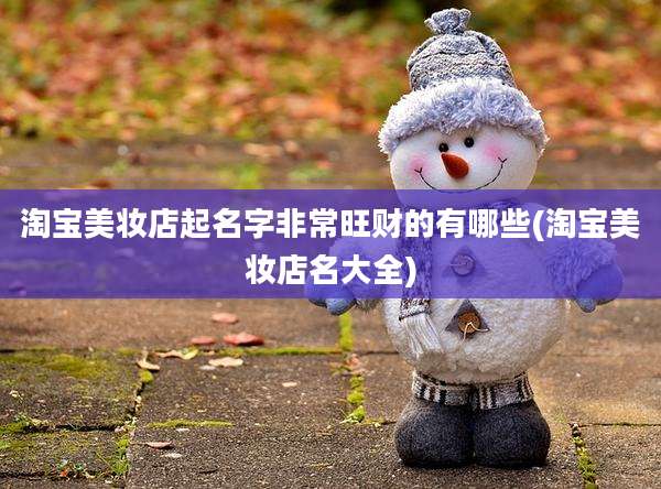 淘宝美妆店起名字非常旺财的有哪些(淘宝美妆店名大全)