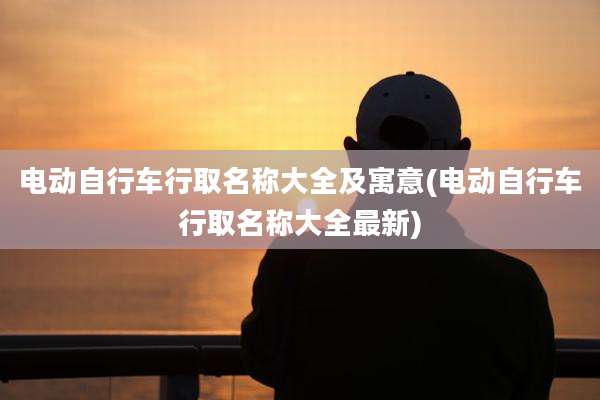 电动自行车行取名称大全及寓意(电动自行车行取名称大全最新)