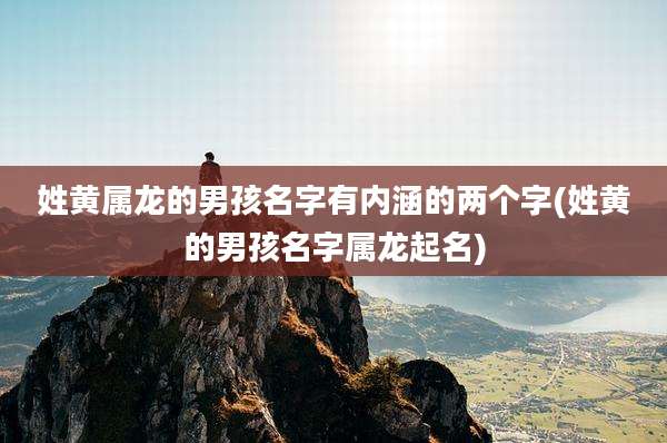 姓黄属龙的男孩名字有内涵的两个字(姓黄的男孩名字属龙起名)