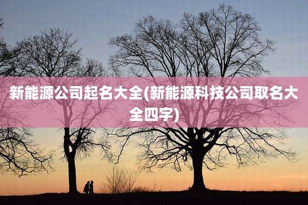 新能源公司起名大全(新能源科技公司取名大全四字)