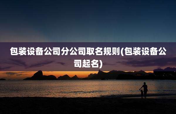 包装设备公司分公司取名规则(包装设备公司起名)