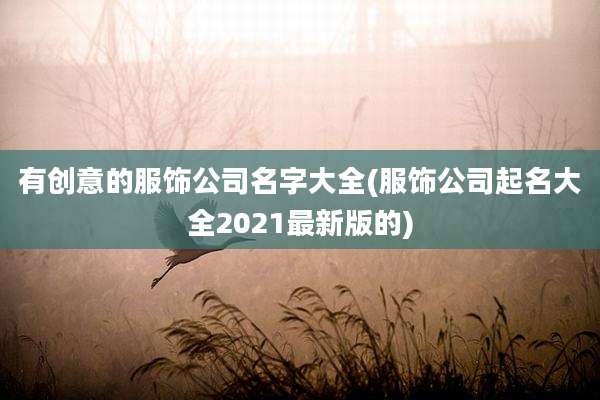 有创意的服饰公司名字大全(服饰公司起名大全2021最新版的)