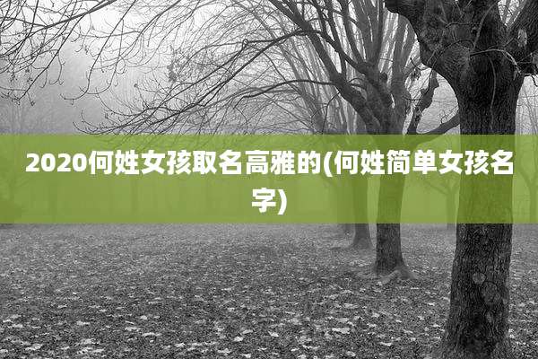 2020何姓女孩取名高雅的(何姓简单女孩名字)