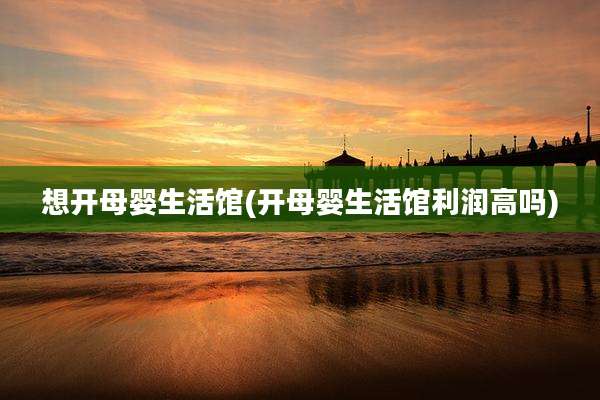 想开母婴生活馆(开母婴生活馆利润高吗)