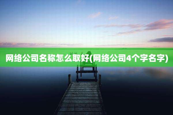 网络公司名称怎么取好(网络公司4个字名字)