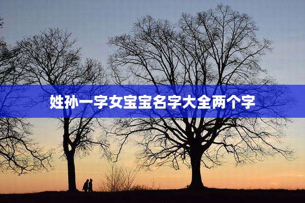 姓孙一字女宝宝名字大全两个字