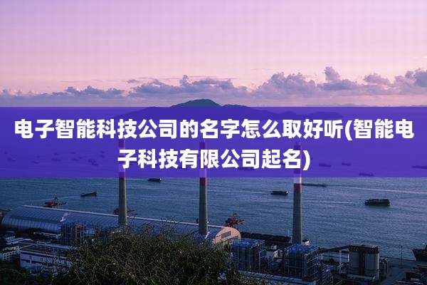 电子智能科技公司的名字怎么取好听(智能电子科技有限公司起名)