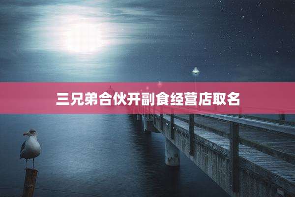 三兄弟合伙开副食经营店取名