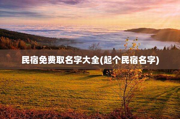 民宿免费取名字大全(起个民宿名字)