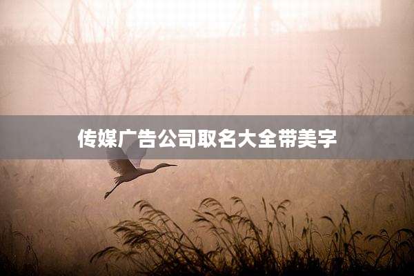 传媒广告公司取名大全带美字