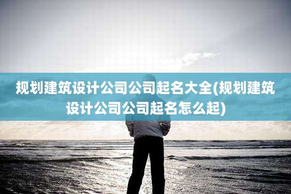 规划建筑设计公司公司起名大全(规划建筑设计公司公司起名怎么起)