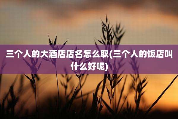 三个人的大酒店店名怎么取(三个人的饭店叫什么好呢)