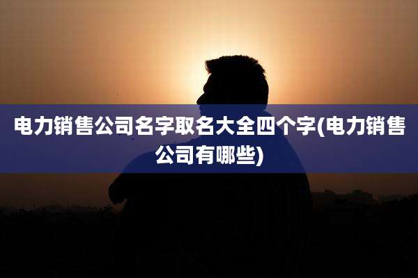 电力销售公司名字取名大全四个字(电力销售公司有哪些)