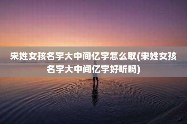 宋姓女孩名字大中间亿字怎么取(宋姓女孩名字大中间亿字好听吗)