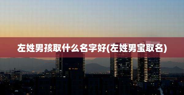 左姓男孩取什么名字好(左姓男宝取名)