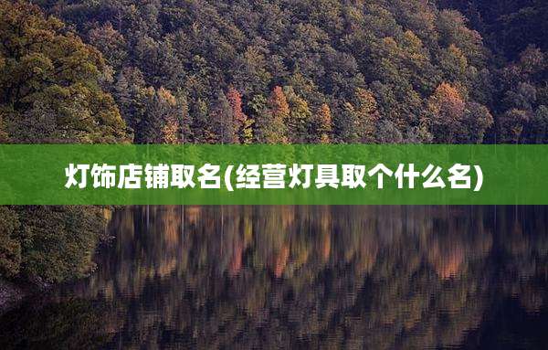 灯饰店铺取名(经营灯具取个什么名)