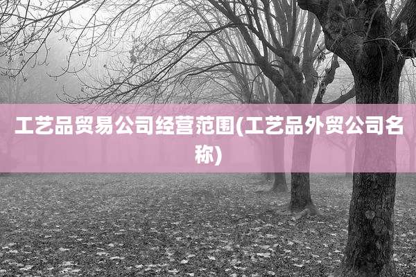 工艺品贸易公司经营范围(工艺品外贸公司名称)