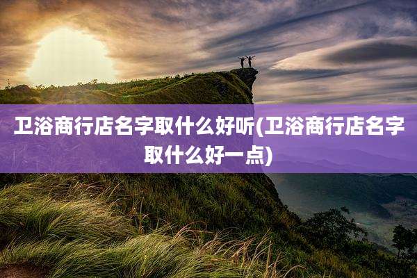 卫浴商行店名字取什么好听(卫浴商行店名字取什么好一点)