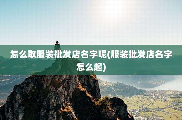 怎么取服装批发店名字呢(服装批发店名字怎么起)