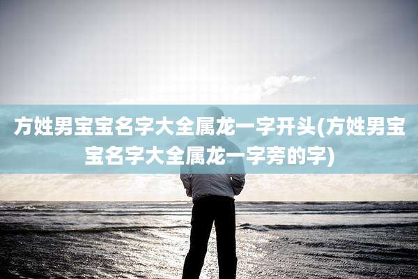 方姓男宝宝名字大全属龙一字开头(方姓男宝宝名字大全属龙一字旁的字)
