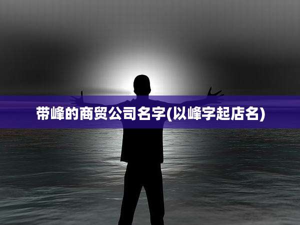 带峰的商贸公司名字(以峰字起店名)