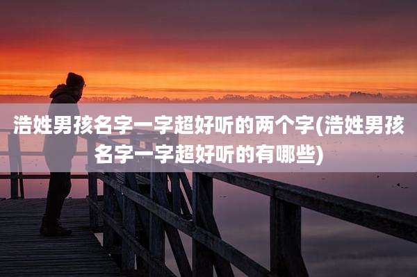 浩姓男孩名字一字超好听的两个字(浩姓男孩名字一字超好听的有哪些)