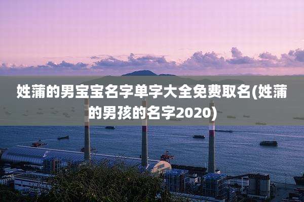 姓蒲的男宝宝名字单字大全免费取名(姓蒲的男孩的名字2020)