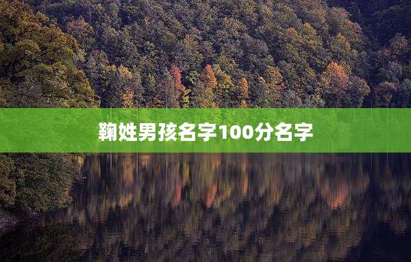 鞠姓男孩名字100分名字