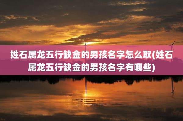 姓石属龙五行缺金的男孩名字怎么取(姓石属龙五行缺金的男孩名字有哪些)