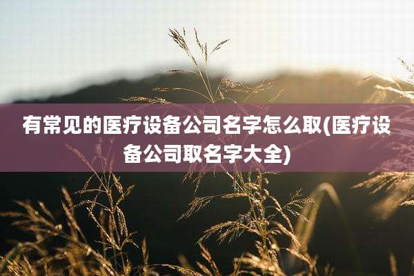 有常见的医疗设备公司名字怎么取(医疗设备公司取名字大全)
