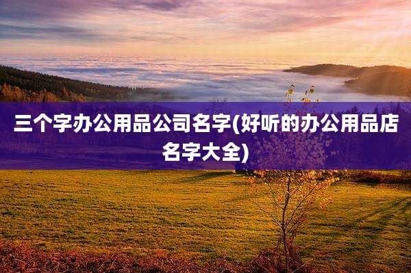 三个字办公用品公司名字(好听的办公用品店名字大全)
