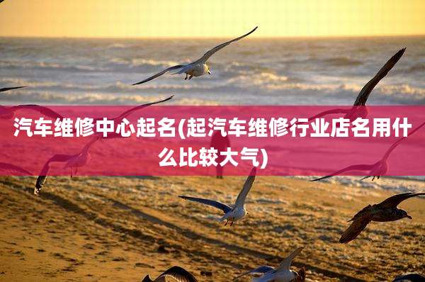 汽车维修中心起名(起汽车维修行业店名用什么比较大气)