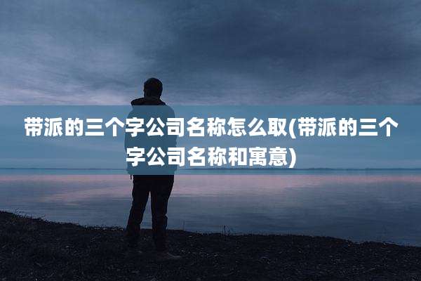 带派的三个字公司名称怎么取(带派的三个字公司名称和寓意)