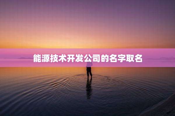 能源技术开发公司的名字取名