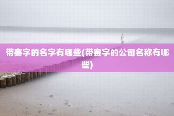 带赛字的名字有哪些(带赛字的公司名称有哪些)