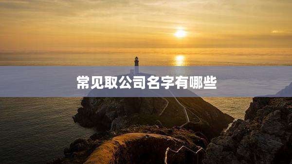 常见取公司名字有哪些