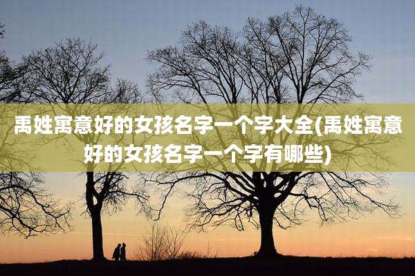 禹姓寓意好的女孩名字一个字大全(禹姓寓意好的女孩名字一个字有哪些)